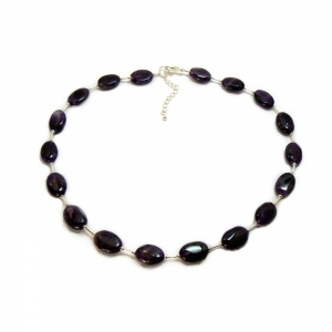 Deep Purple Amethyst Beaded Necklace